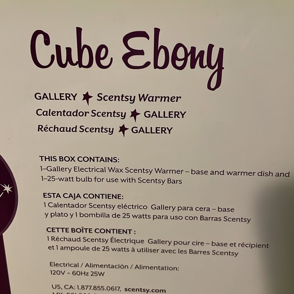 NIB Retired Scentsy Cube Ebony wax burner with Gallery Frames - Picture 5 of 11